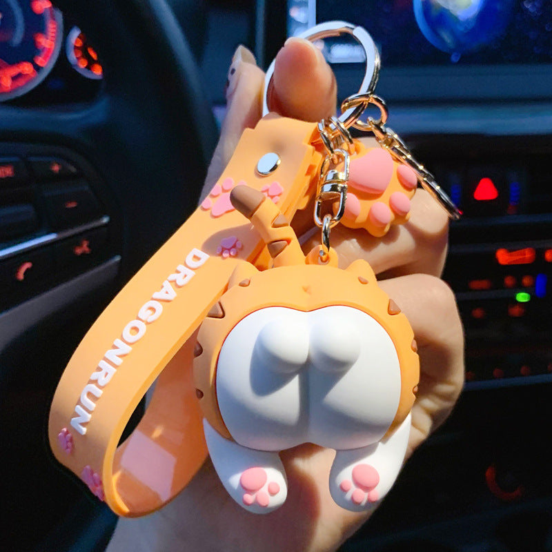 Wholesale PVC Corgi Butt Keychain